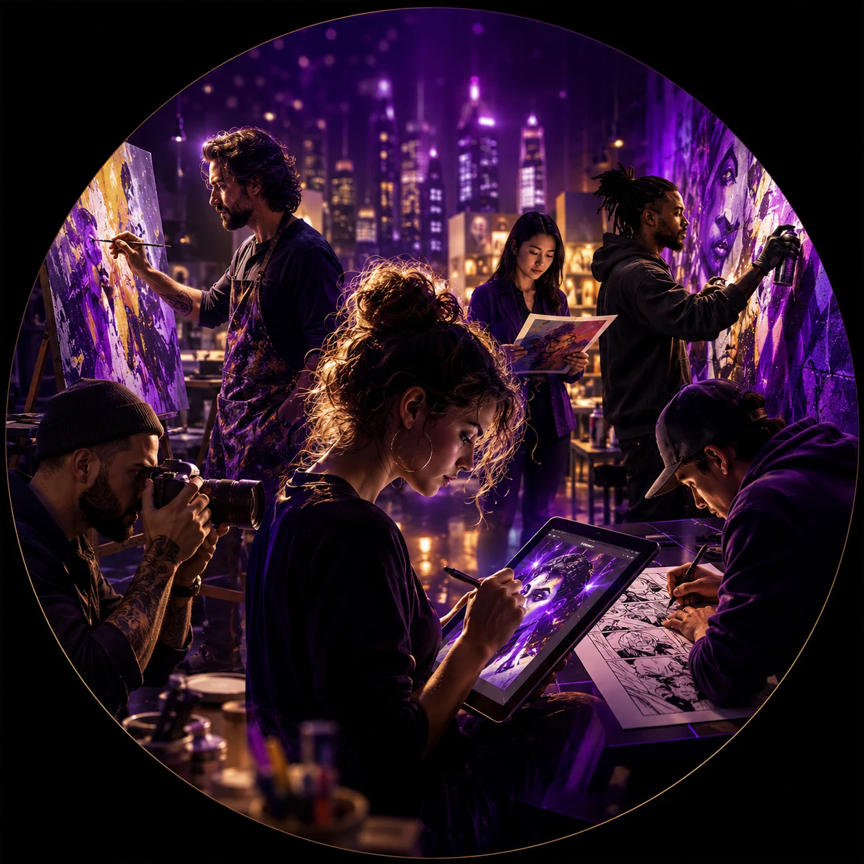 Visual artists creating and presenting work in a premium international creative environment
